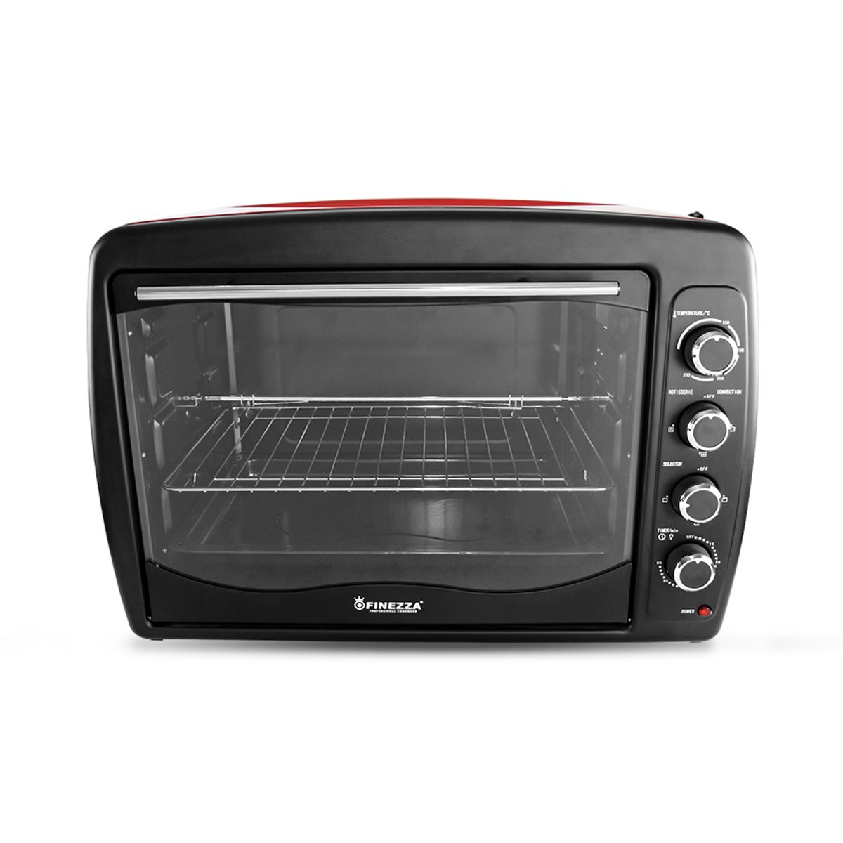FINEZZA - Horno Eléctrico de 65 Litros FINEZZA 2000W Rojo FZ-3065HE