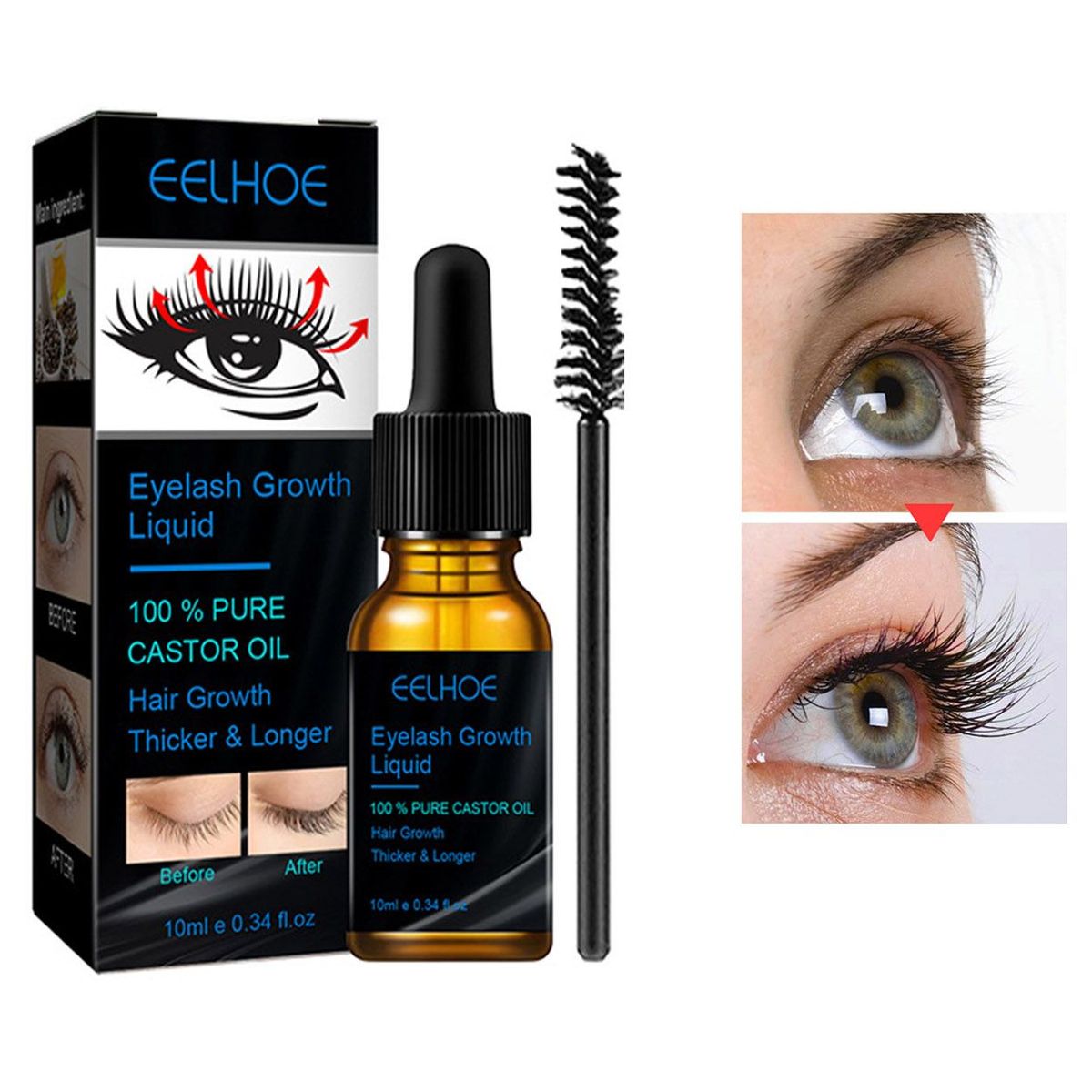 GENERICO - Aceite natural para crecimiento De Pestañas Y Cejas 10 ml