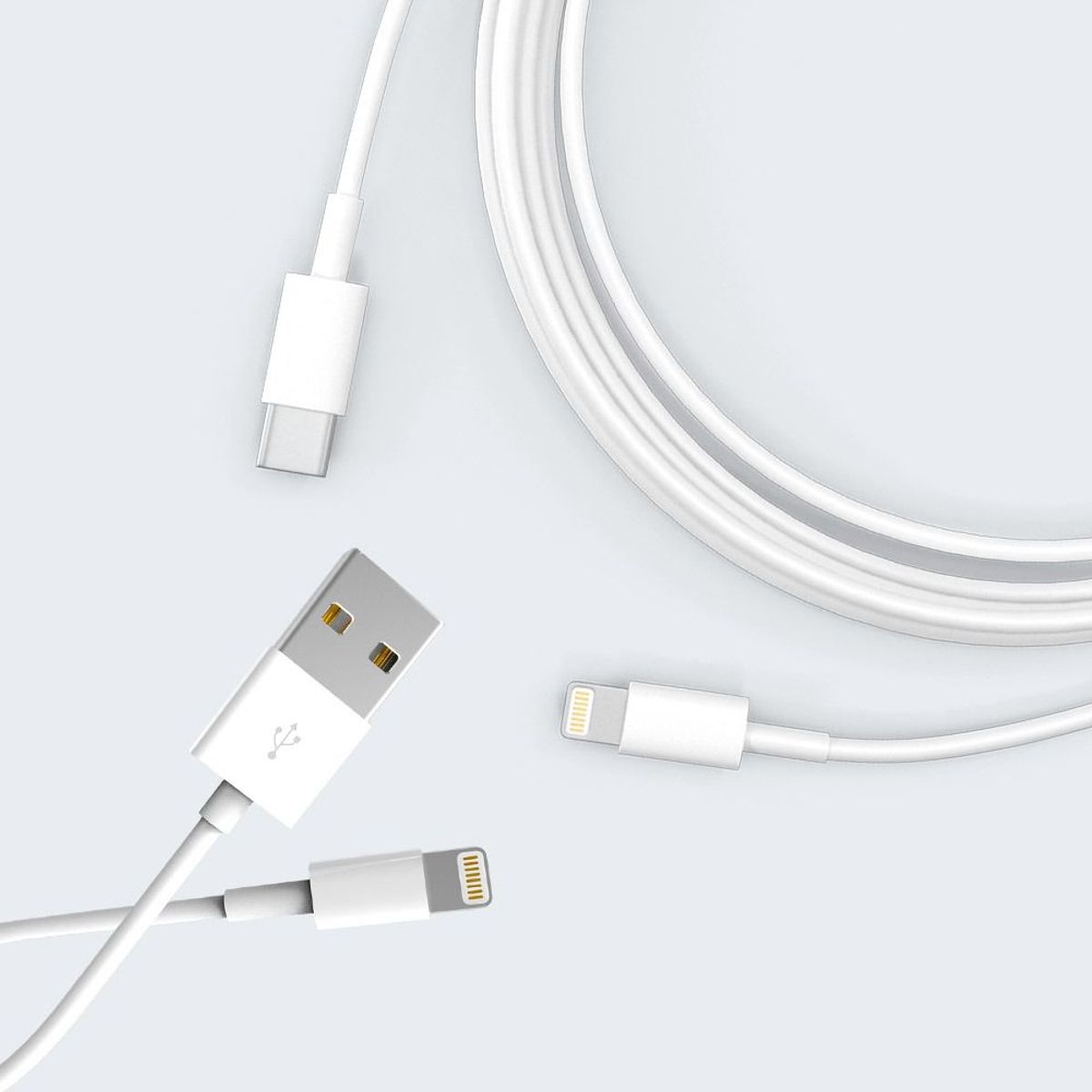 GENERICO - Cable iPhone Replica A1 Lightning USB -1 Metro blanco
