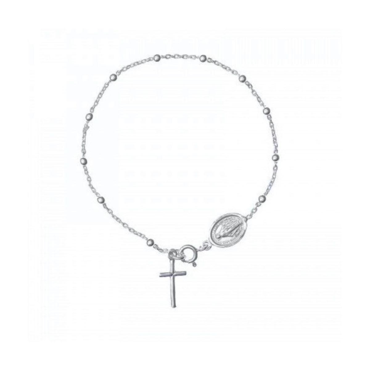 SANTORAL - Pulsera Denario Medalla Milagrosa 3mm - Plata