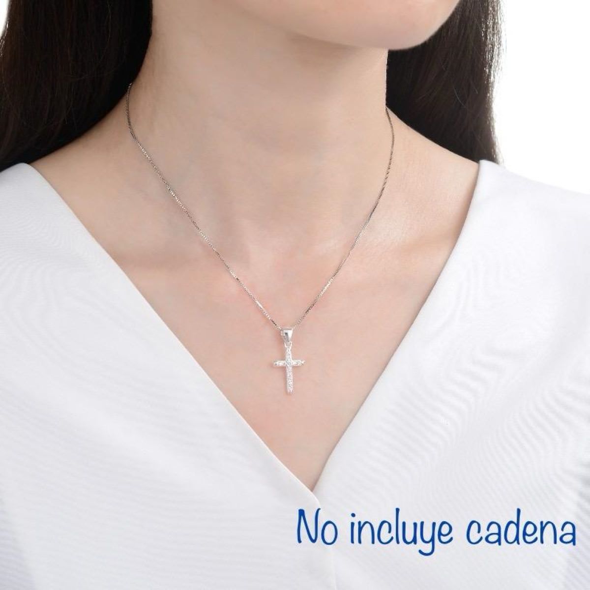 SANTORAL - Dije Cruz con Cristales - Plata