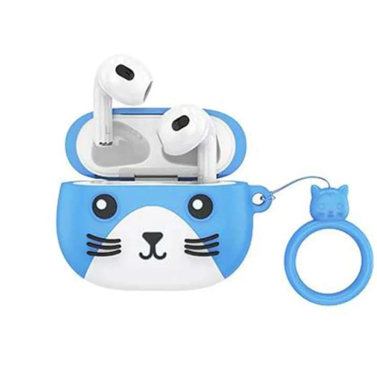 HOCO - Auriculares Inalámbricos EW46 Audífonos Bluetooth Funda Gato Celeste