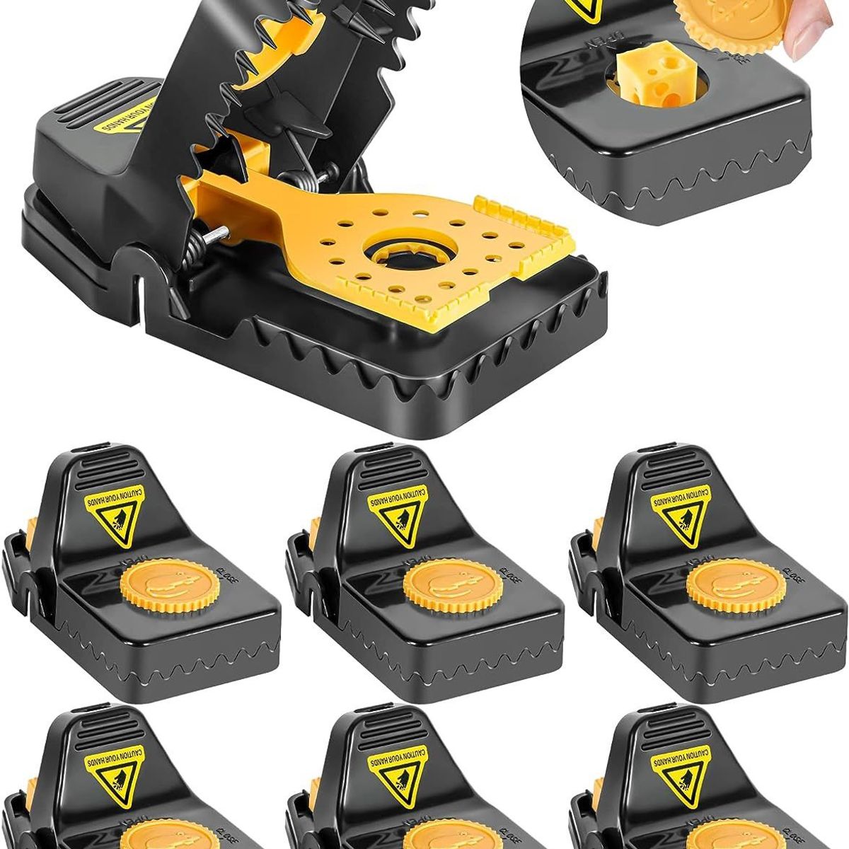 GENERICO - SET 6 TRAMPAS PARA RATAS RATONES TAMAÑO GRANDE MUY UTIL LID.