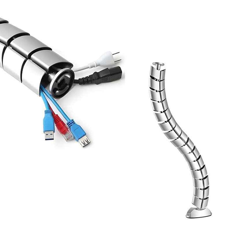 GENERICO - MONTECH - Vértebra Flexible para Organizar Cables  Altura 73cm Plata