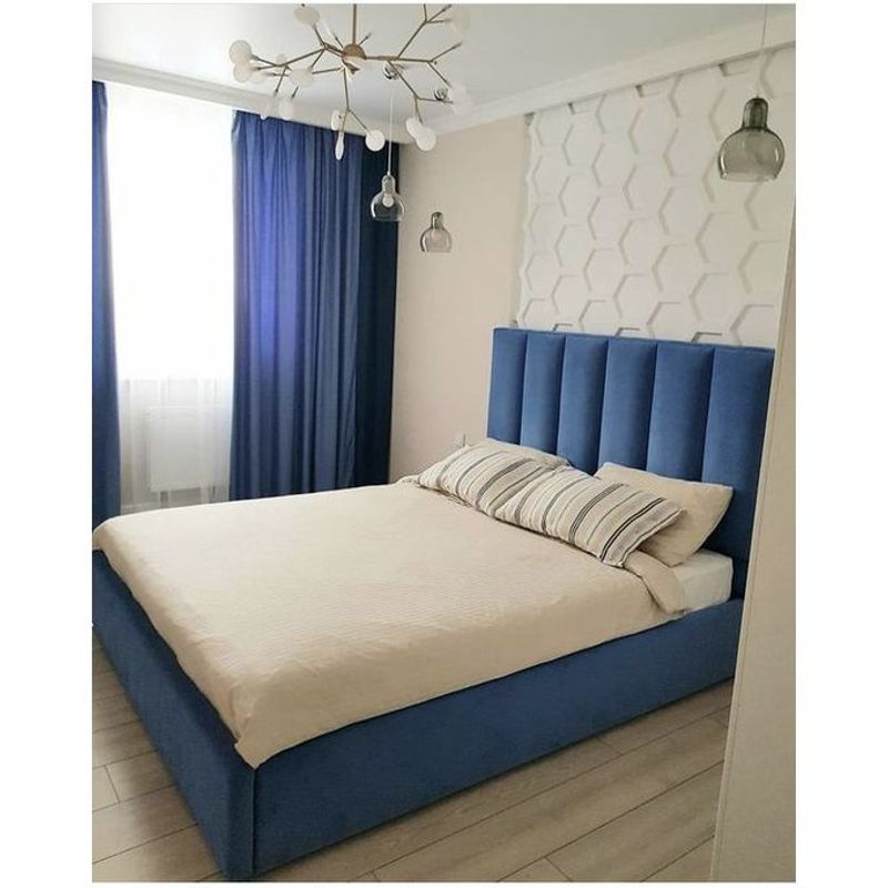 GENERICO - Cama Panel King - Azul Marino