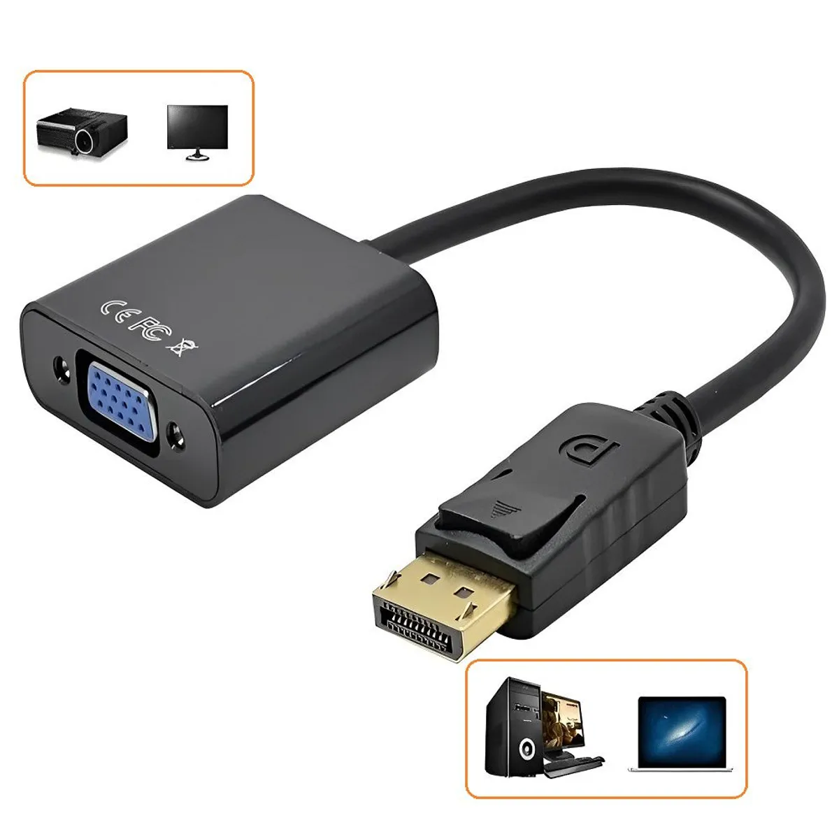 GENERICO - Adaptador Convertidor DisplayPort  a VGA