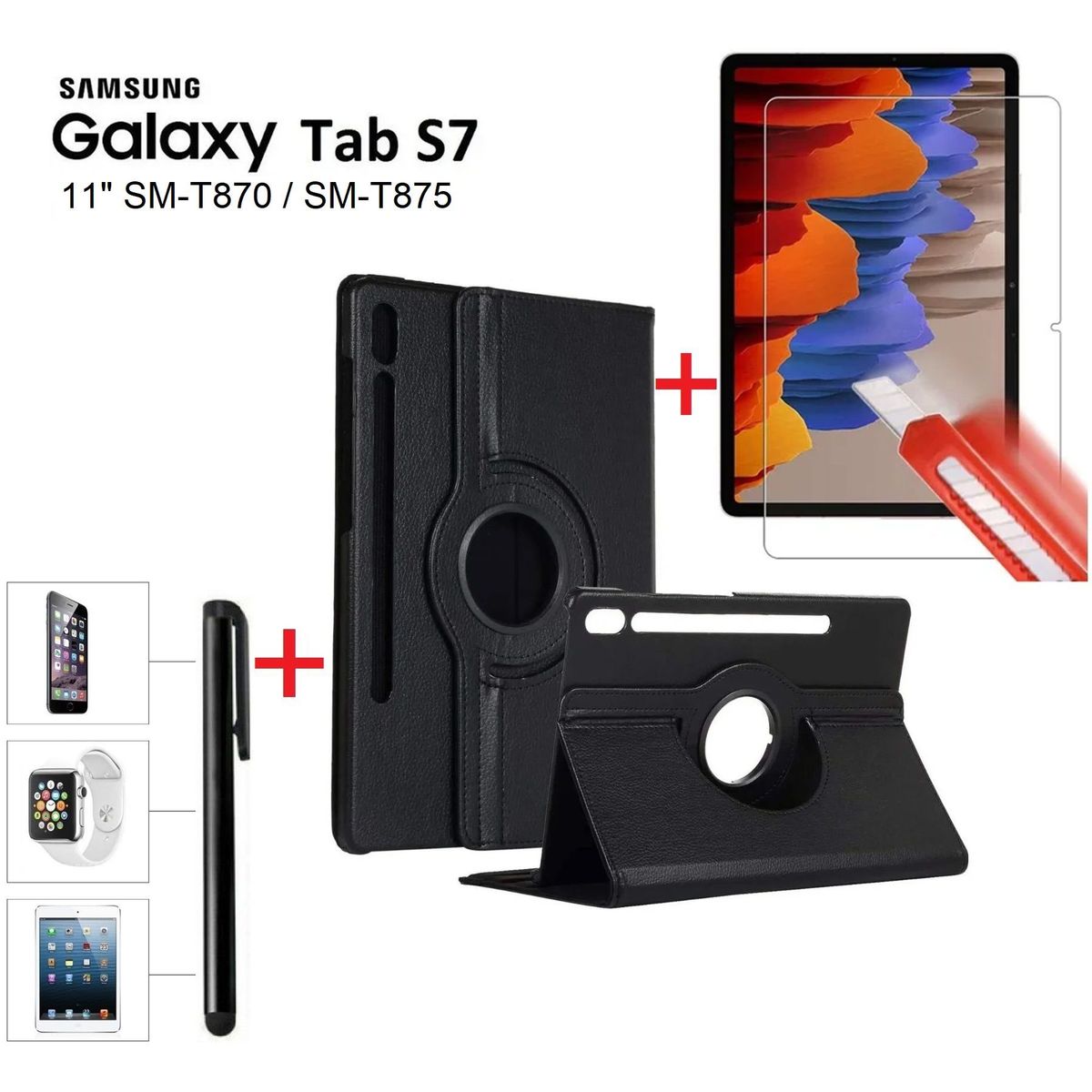 GENERICO - Funda + Mica + Lapiz para Samsung Tab S7 11.0 2020 SM-T870 Flip Cover