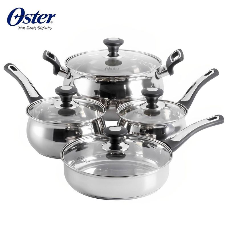 OSTER - Juego de Ollas Oster Raffaelli 8 piezas Acero Inoxidable