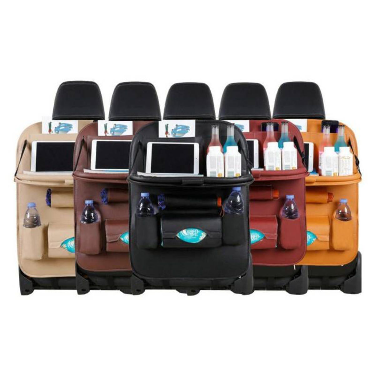 GENERICO - Organizador de asiento para coche auto cuero multifuncional