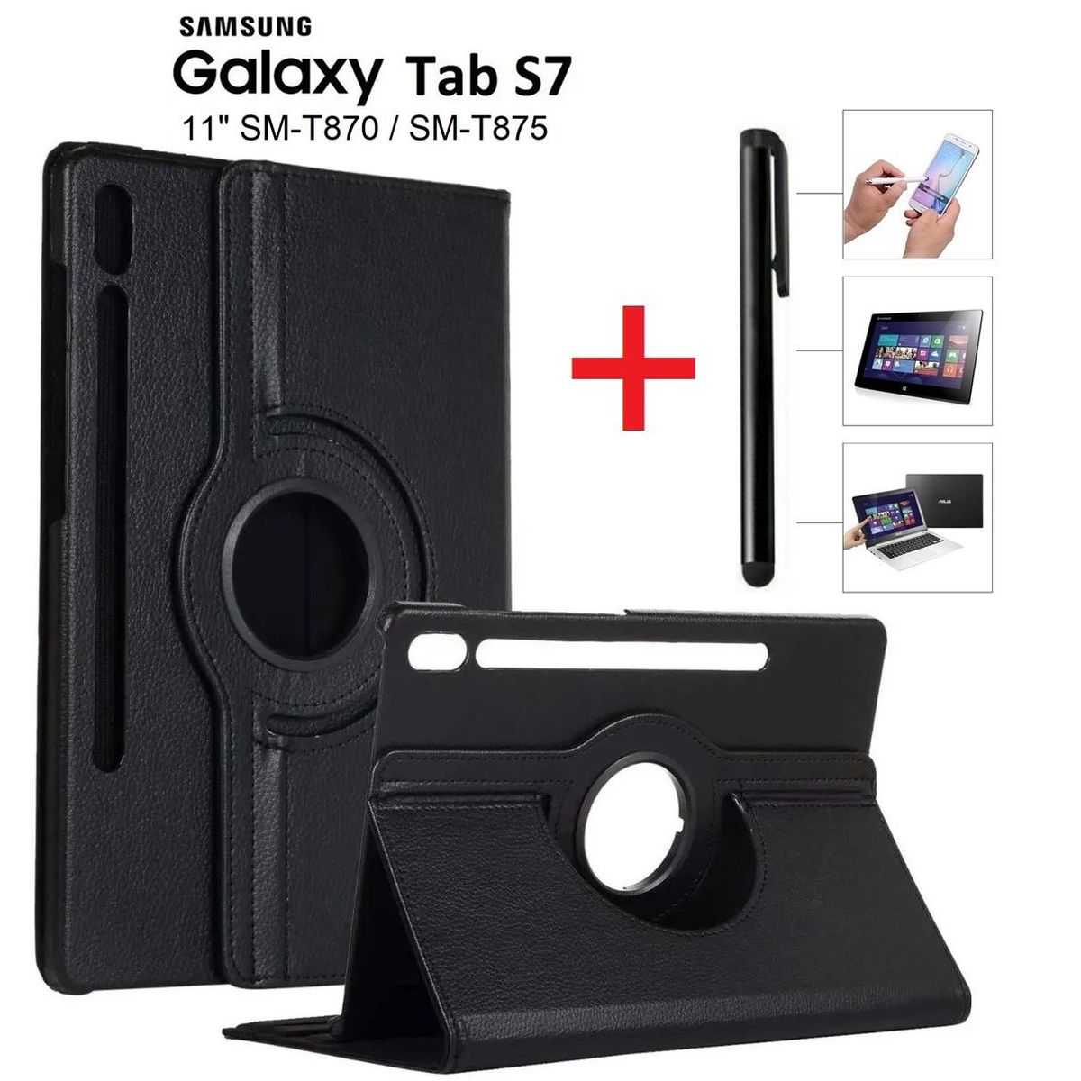GENERICO - Funda Giratoria 360° + Lapiz Tactil para Samsung Tab S7 11.0 SM-T870