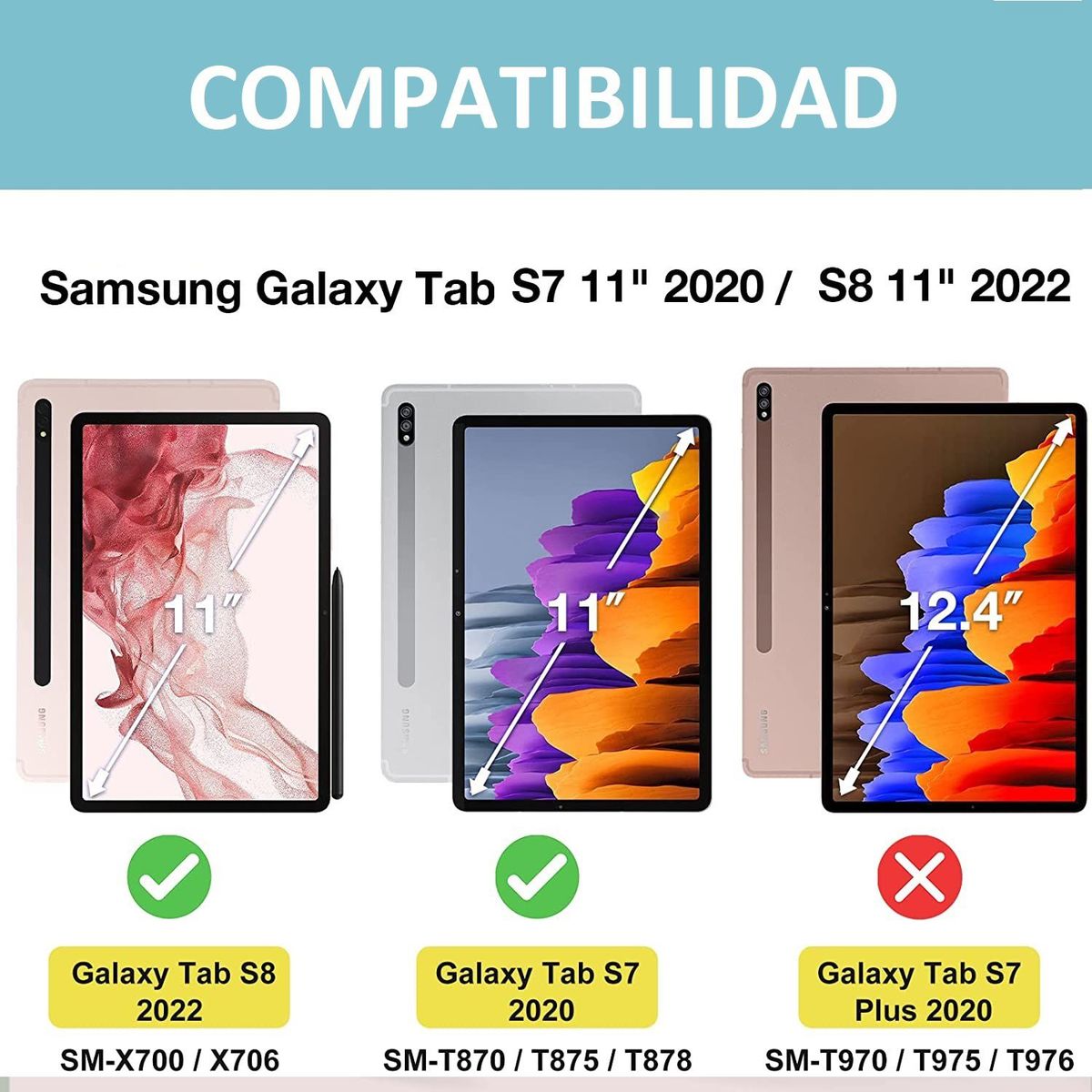 GENERICO - Funda Giratoria 360° + Lapiz Tactil para Samsung Tab S7 11.0 SM-T870