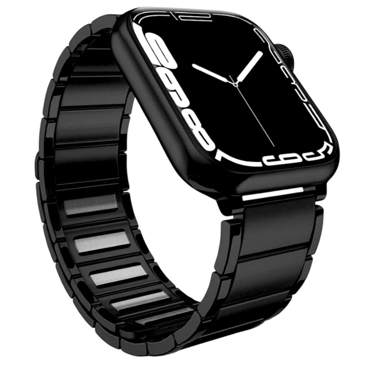 OEM - Correa Acero Inoxidable Magnetico para Apple Watch Two Section Negro