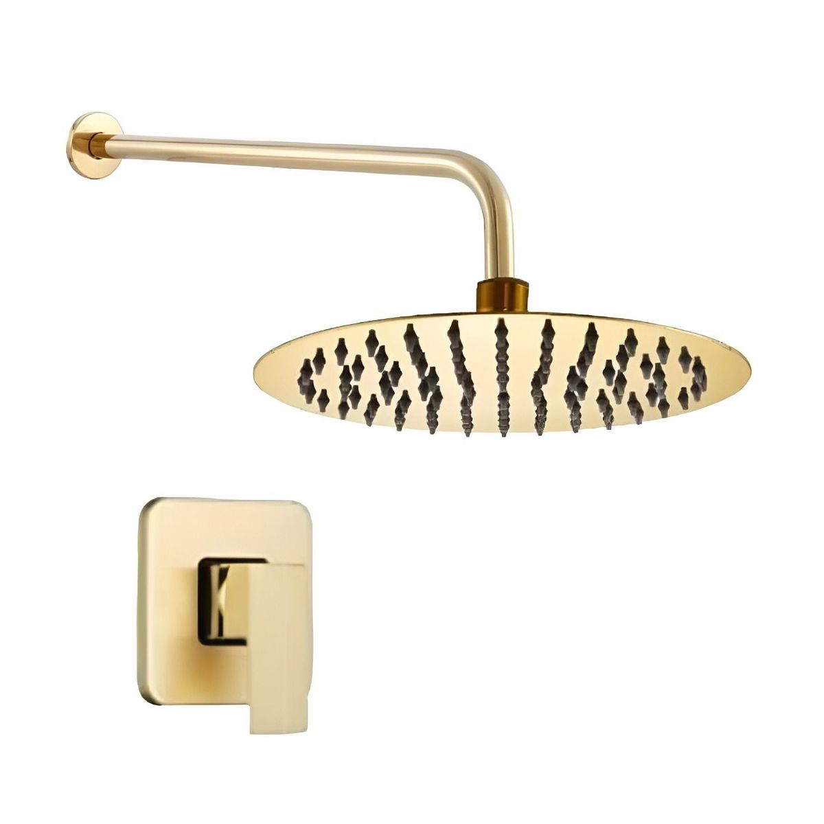 GENERICO - JUEGO DE  DUCHA REDONDA  ACERO 20CM + MEZCLADORA DE DUCHA  DORADO