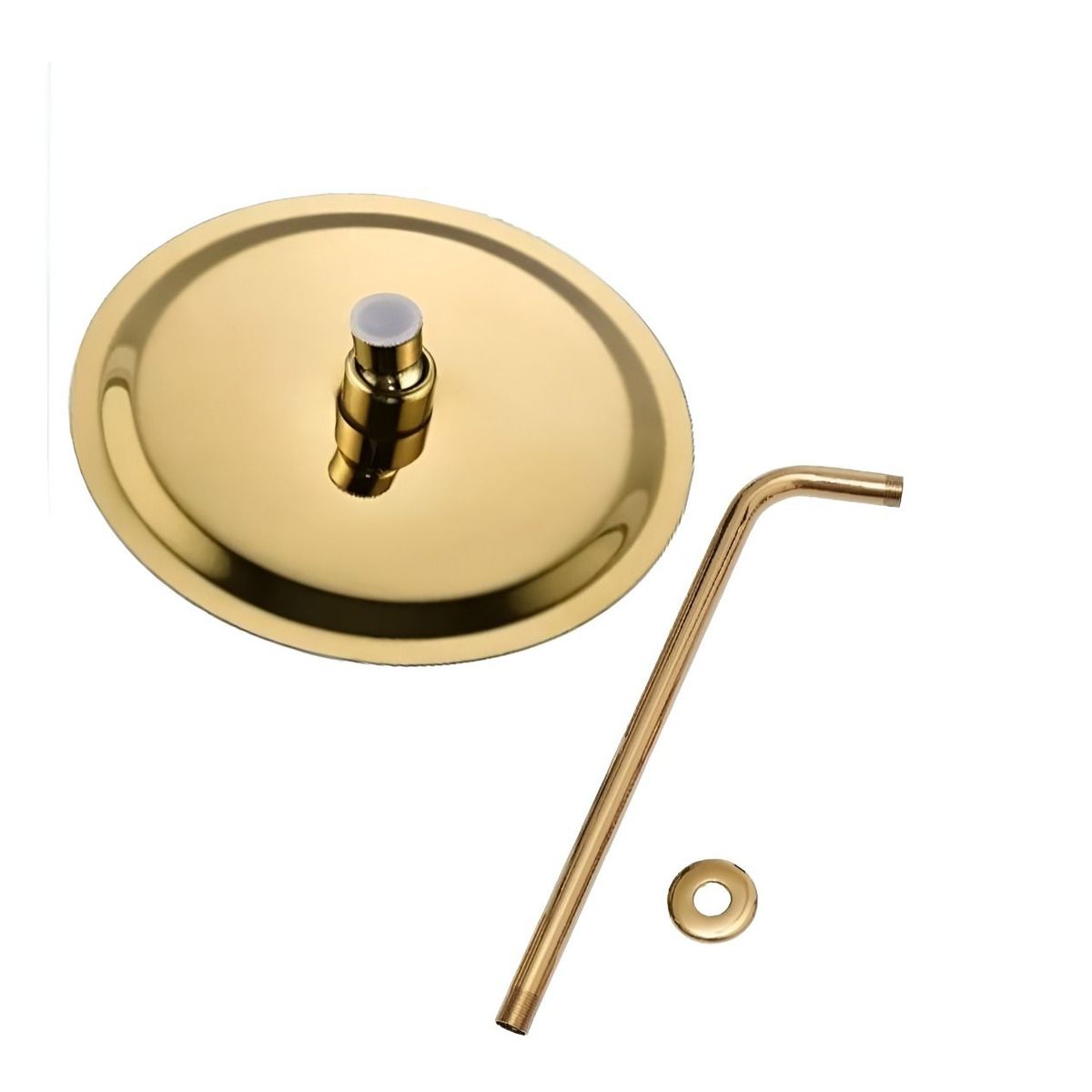 GENERICO - JUEGO DE  DUCHA REDONDA  ACERO 20CM + MEZCLADORA DE DUCHA  DORADO
