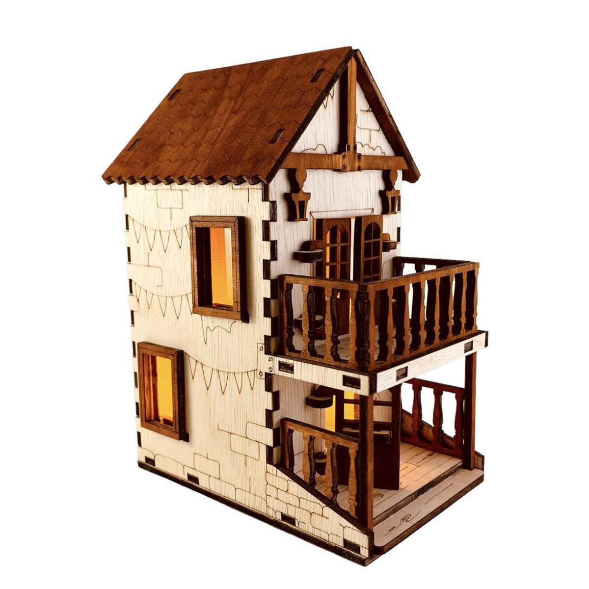 GENERICO - Casita Edw-Art Studio Modelo Balcony Madera iluminada