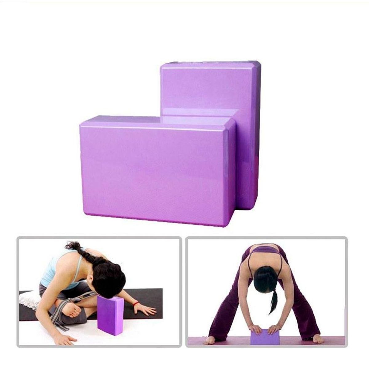 GENERICO - 2 Ladrillos de Yoga Bloque para Pilates Morado