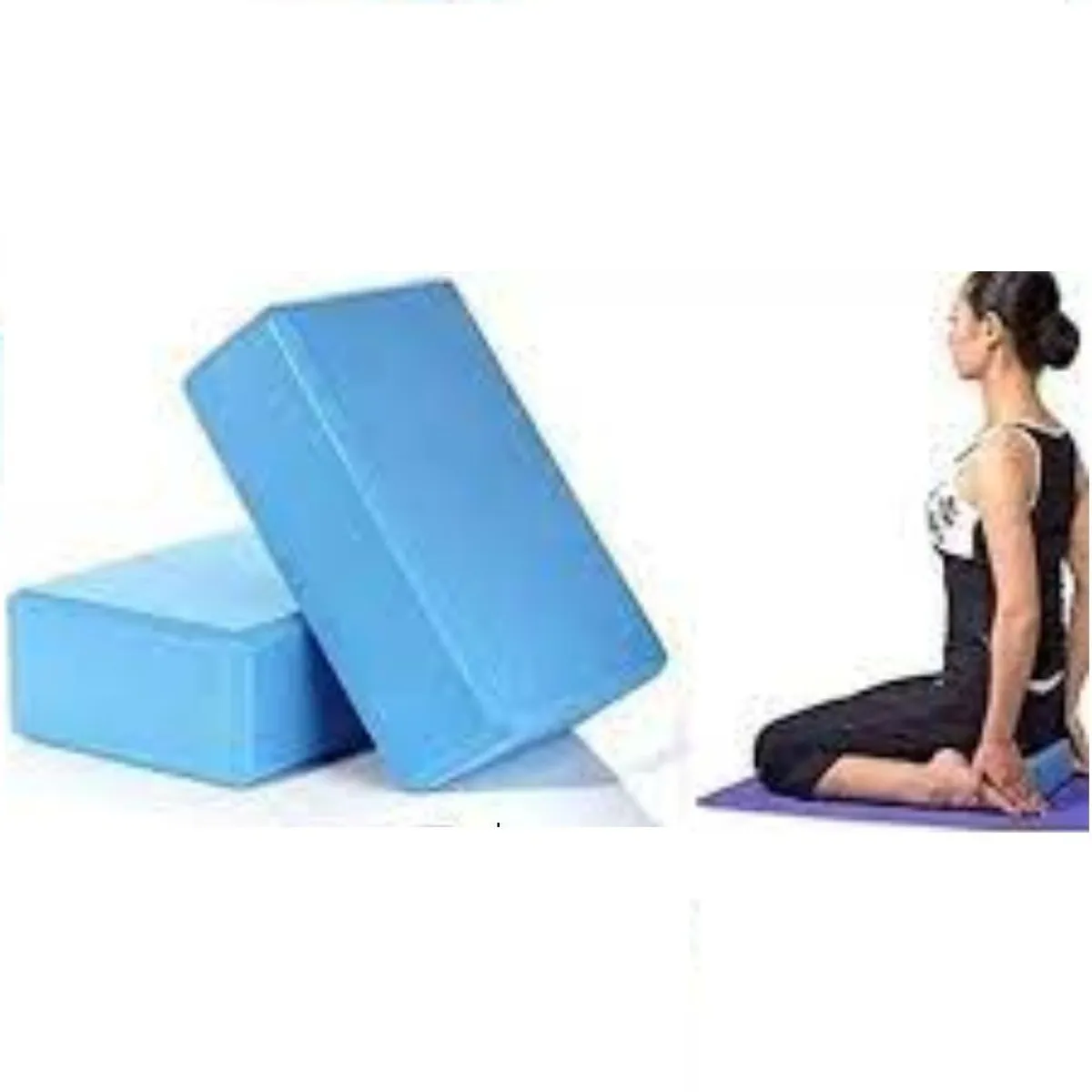 GENERICO - 2 Ladrillos de Yoga Bloque para Pilates Celeste