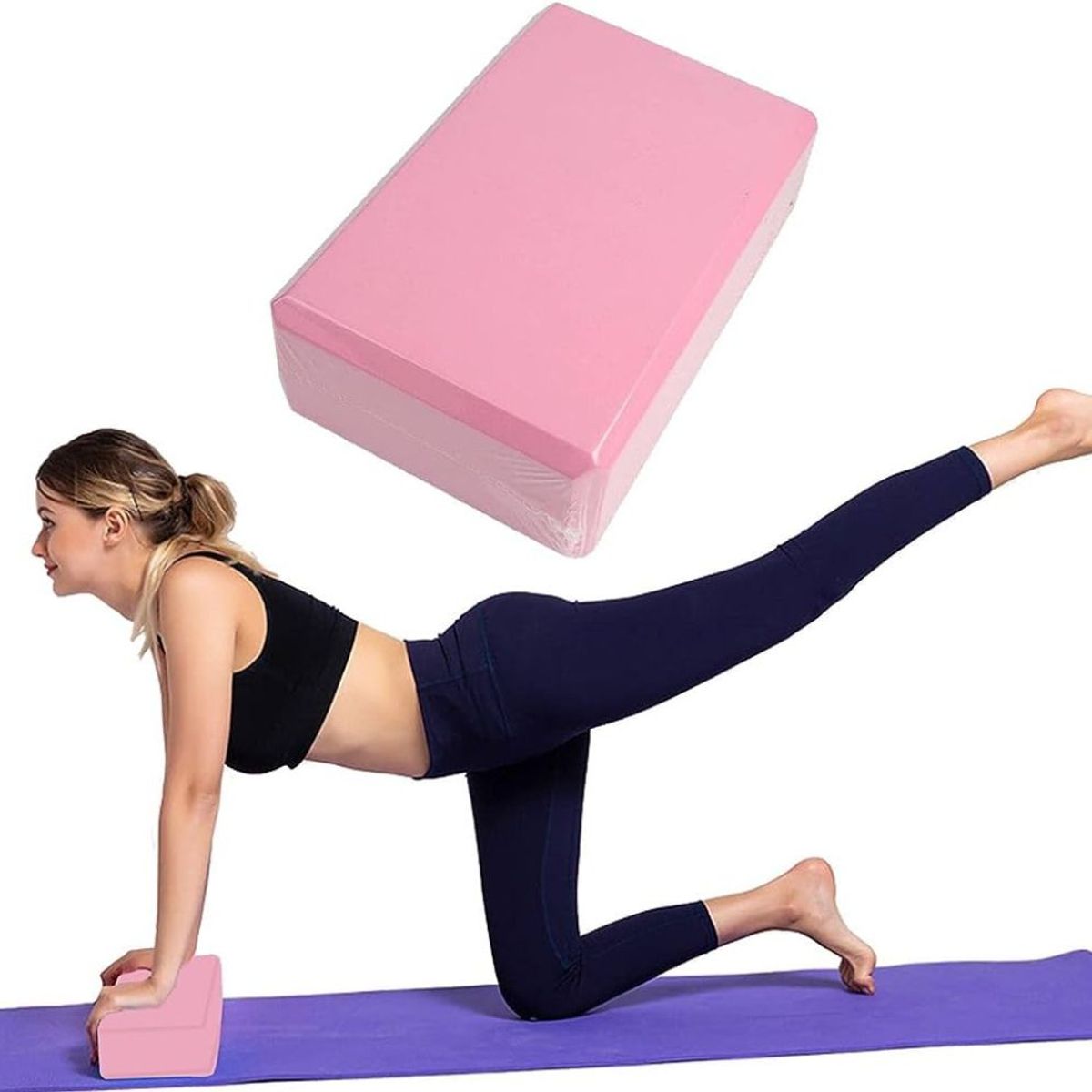 GENERICO - 2 Ladrillos de Yoga Bloque para Pilates Rosado