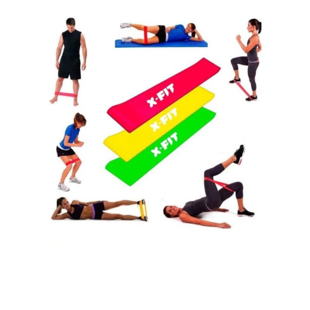 GENERICO - Set X3 Banda de Latex Premiun para Entrenamiento