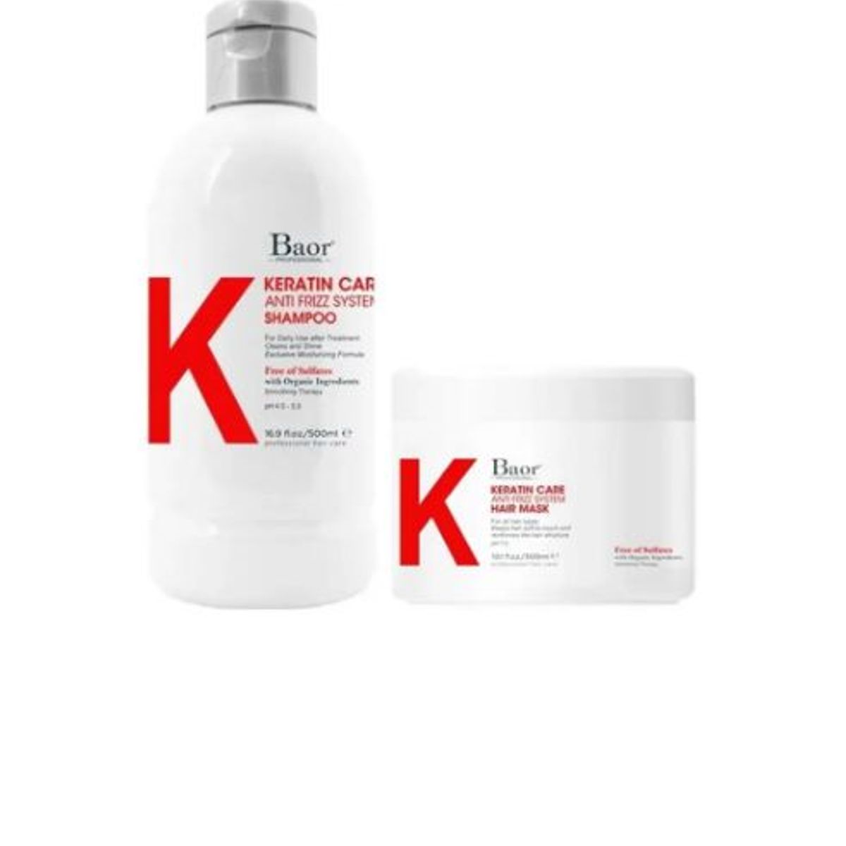 BAOR PROFESSIONAL - BAOR K – Dúo Keratine Care Shampoo 500 ml + Mask 300 ml