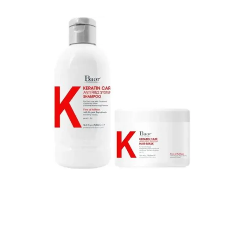 BAOR PROFESSIONAL - BAOR K – Dúo Keratine Care Shampoo 500 ml + Mask 300 ml