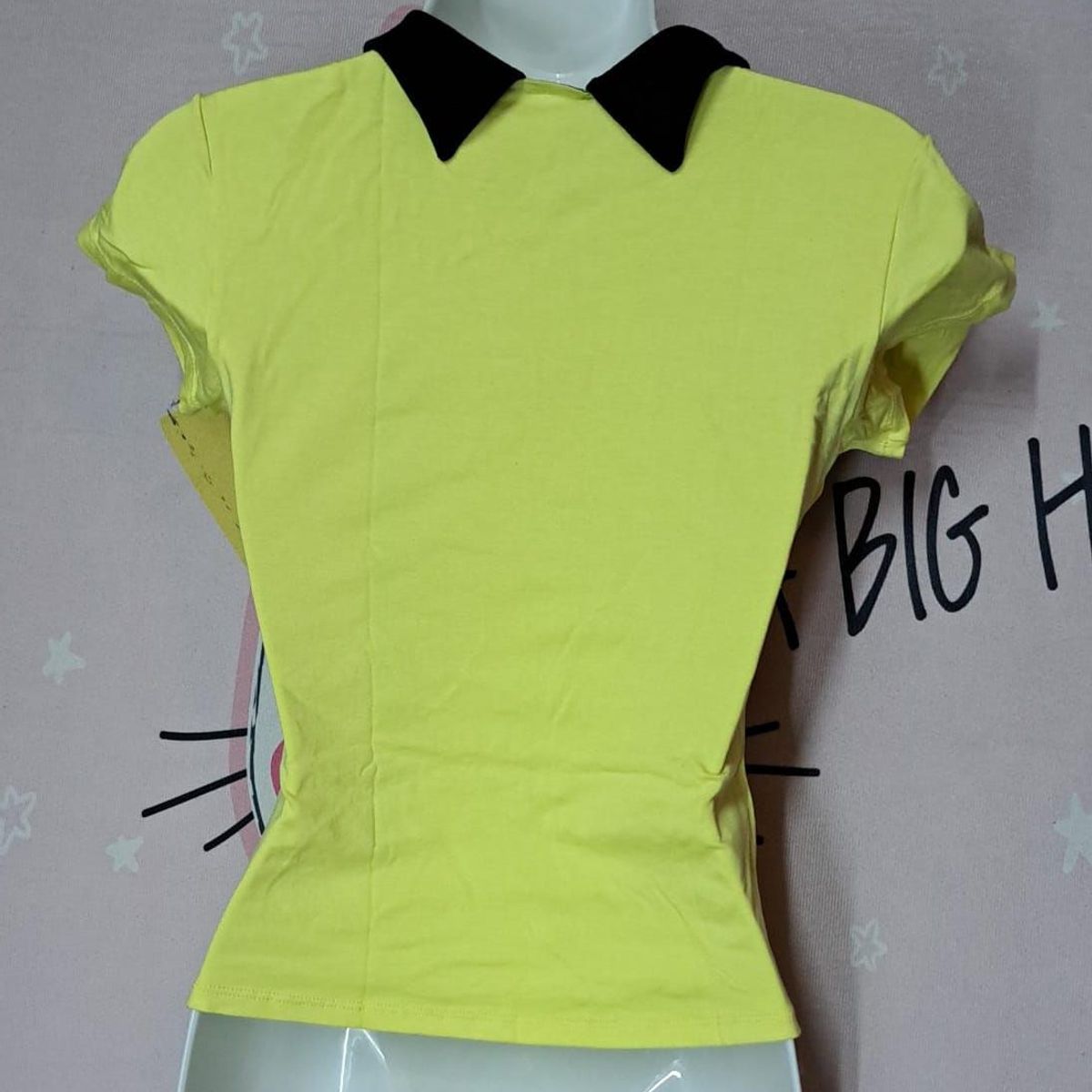 GENERICO - POLO ELEGANTE ALGODON ESTAMPADO 2 GATAS CUELLO   TALL S M Dealcoba.