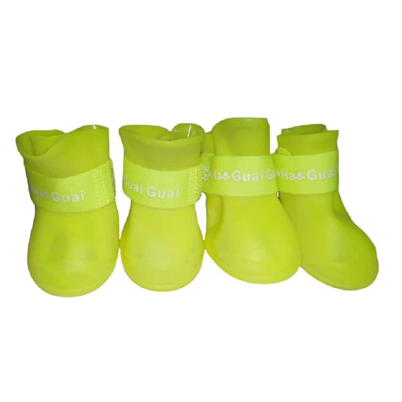GENERICO - Zapatos de silicona para mascotas amarillo talla M