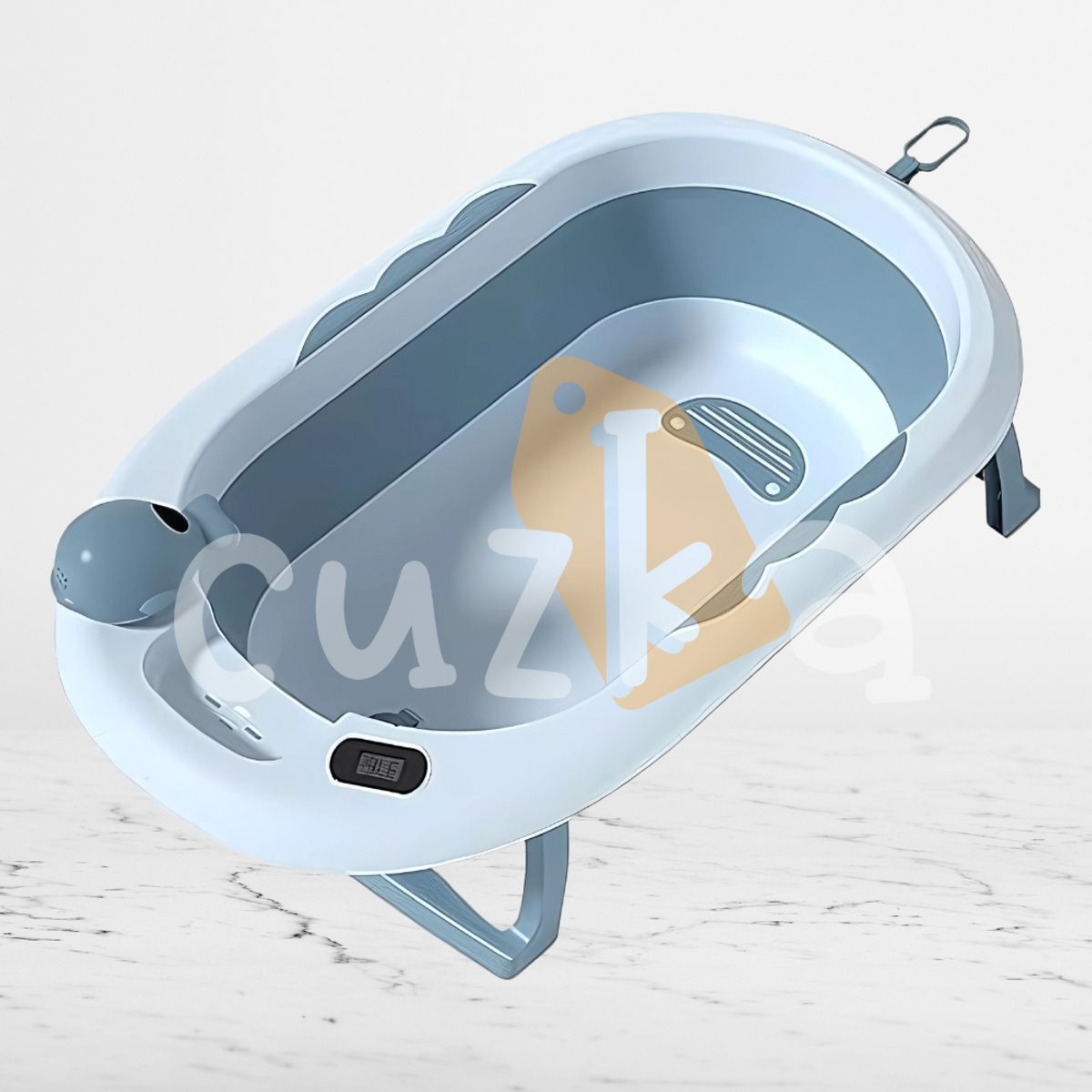 DOUX BEBE - Bañera Plegable con Termómetro para Bebés «TERMO» Light Blue