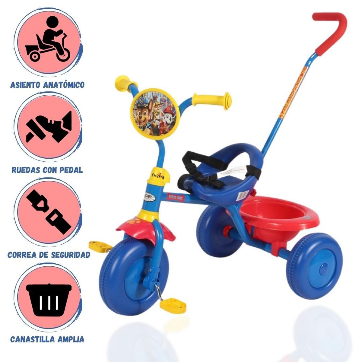 INFANTI - Triciclo Guiador para Niño «PAW PATROL» Blue