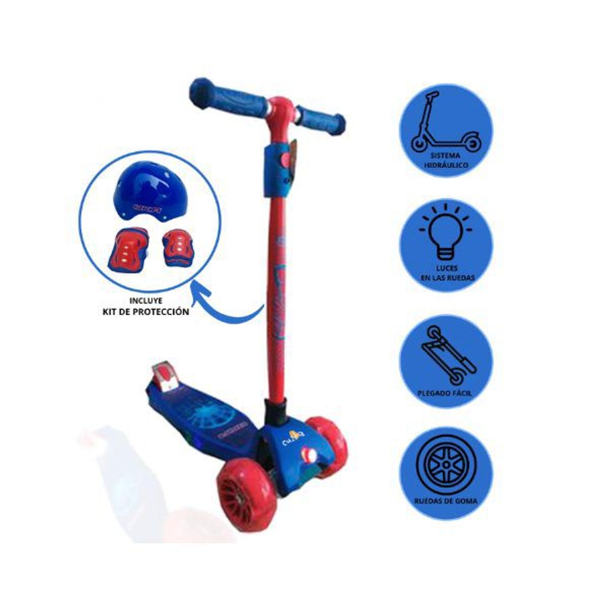 OKA - Scooter Plegable para Niños  ''LINTERNITA'' Blue