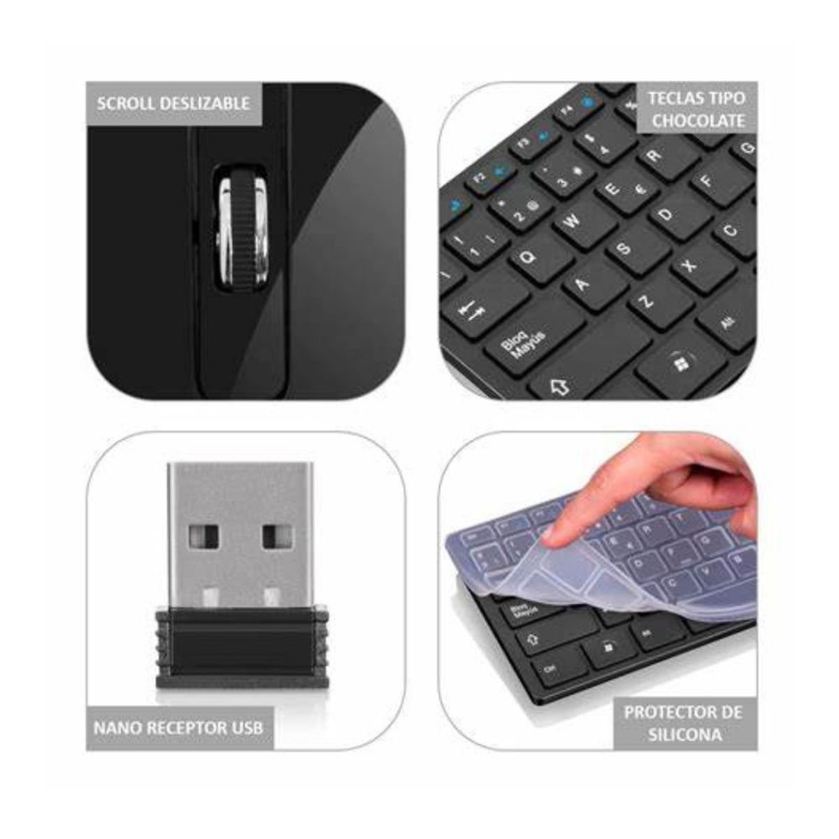 MICRONICS - Teclado Inalámbrico Multimedia Micronics Caprice