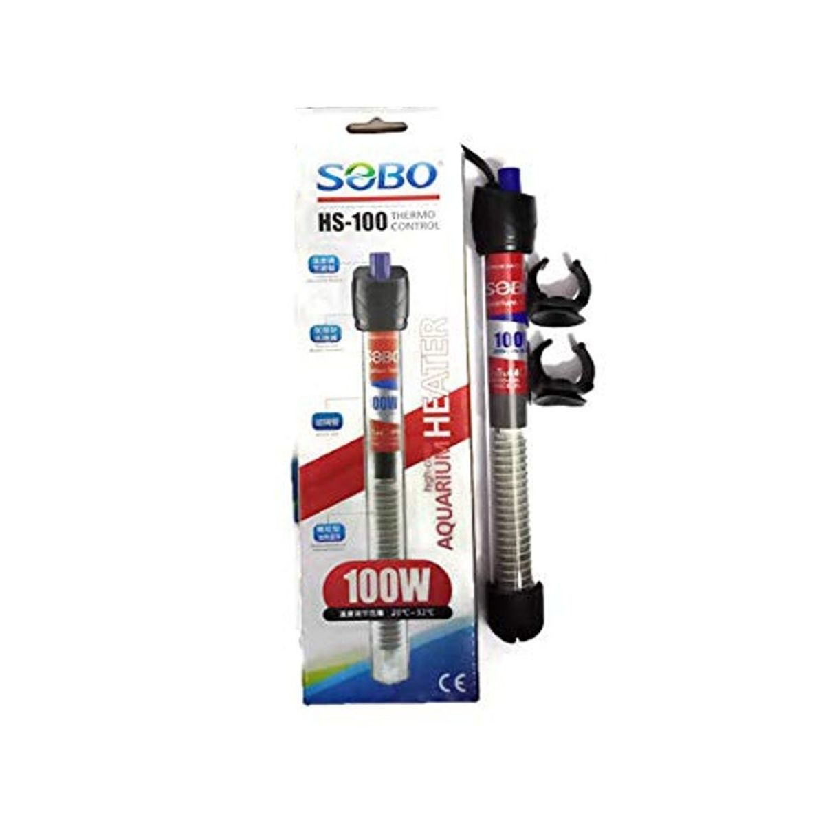 SOBO - Termostato calentador regulable 100 watts pecera acuario
