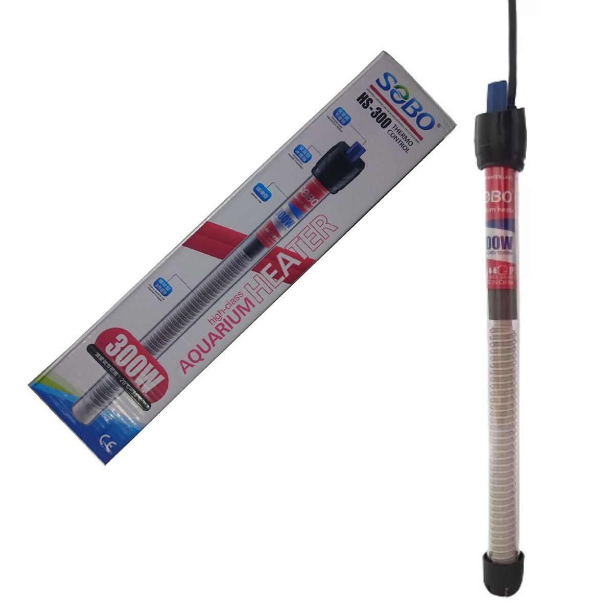 SOBO - Termostato calentador regulable 300 watts pecera acuario