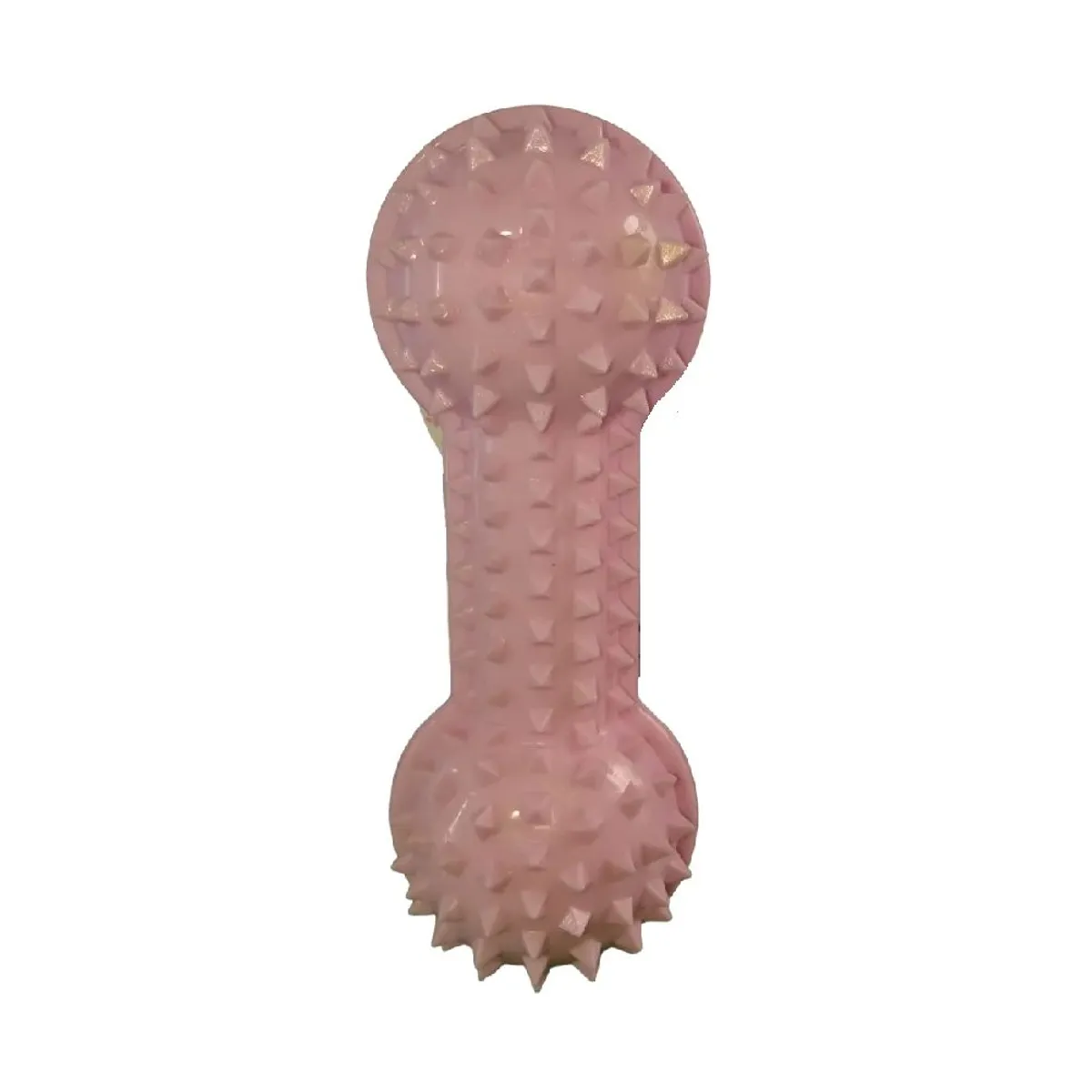 GENERICO - Juguete goma mancuerna palo rosa limpia dientes perros