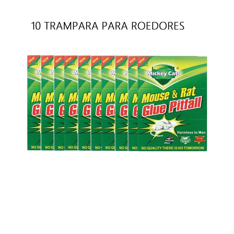 GENERICO - Trampa para ratas y ratones con pegamento 10 unidades