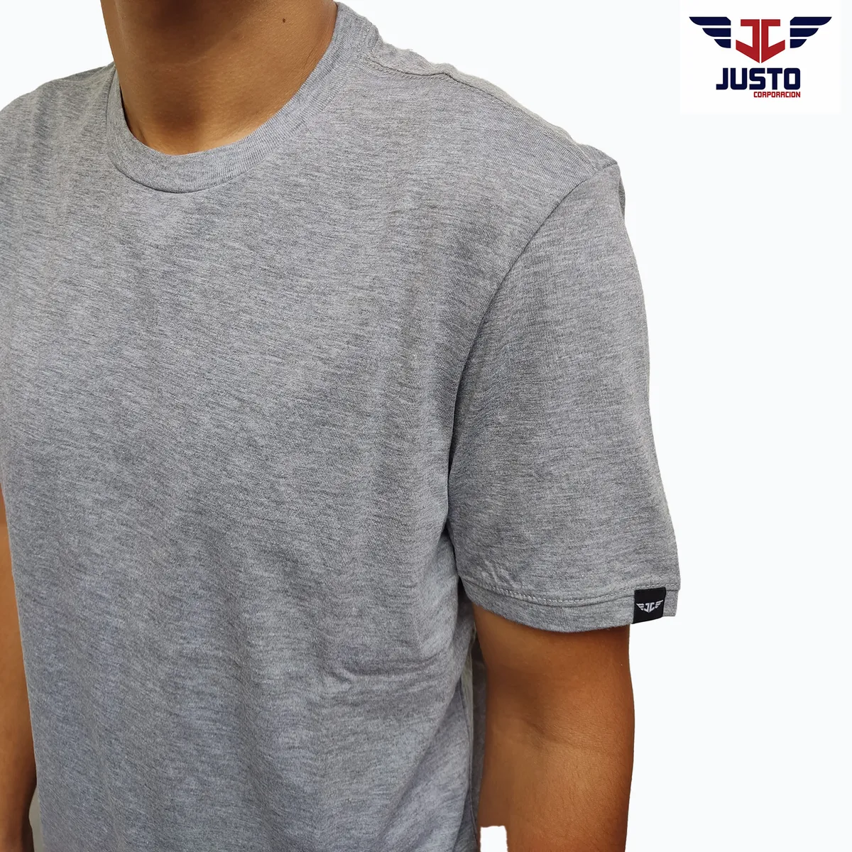 JUSTO - POLO GRIS T-SHIRT - ALGODON