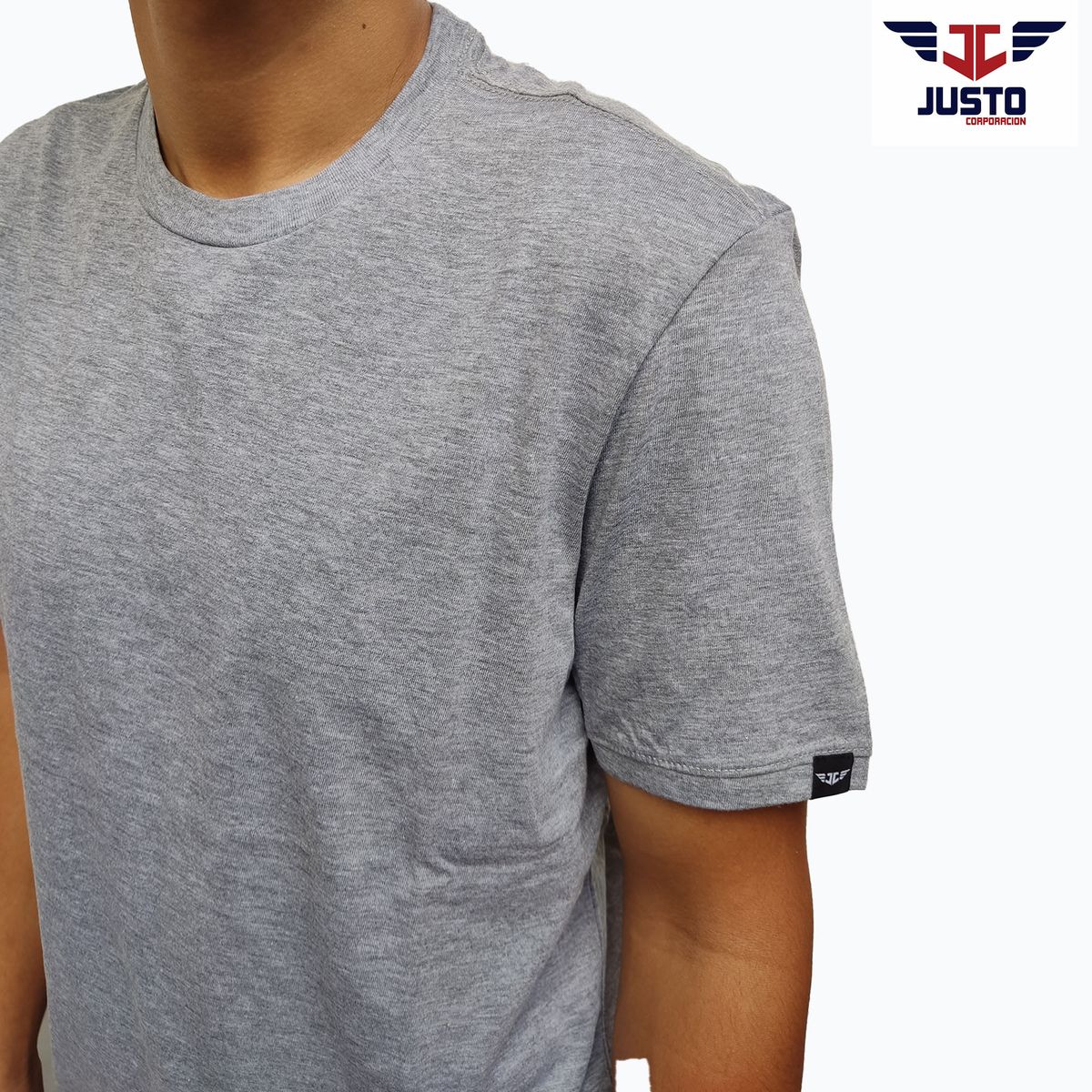 JUSTO - POLO GRIS T-SHIRT - ALGODON