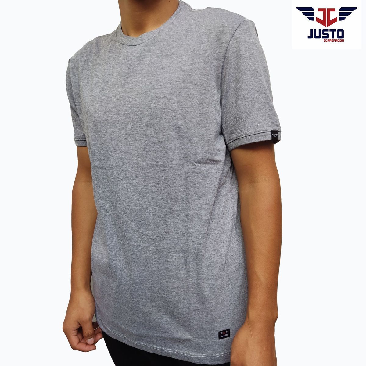 JUSTO - POLO GRIS T-SHIRT - ALGODON