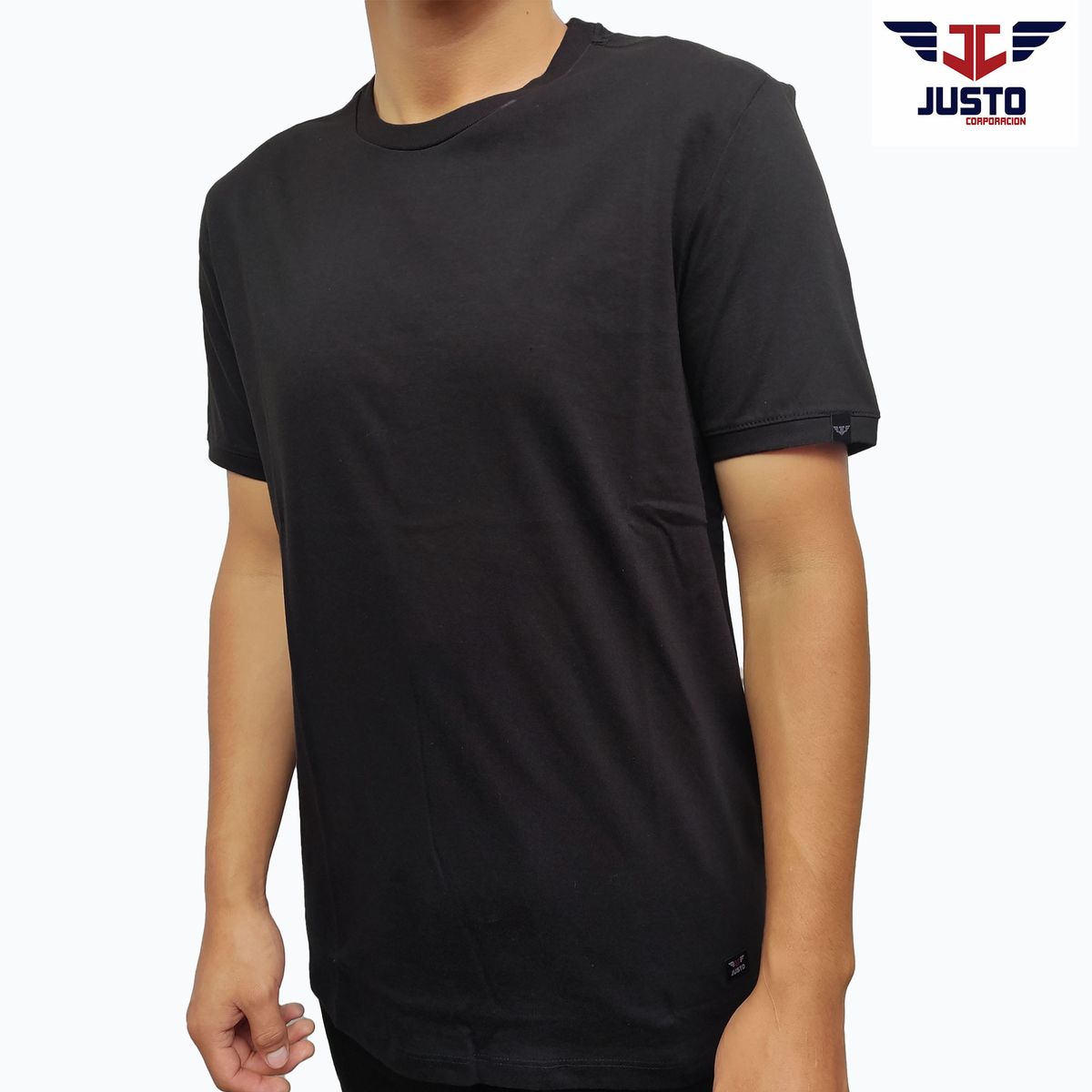 JUST - POLO NEGRO T-SHIRT - ALGODON