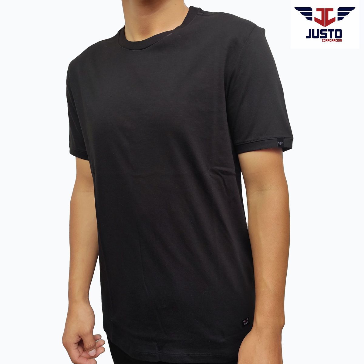 JUST - POLO NEGRO T-SHIRT - ALGODON