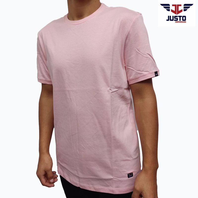 JUSTO - POLO PARA HOMBRE ROSADO T-SHIRT - ALGODON