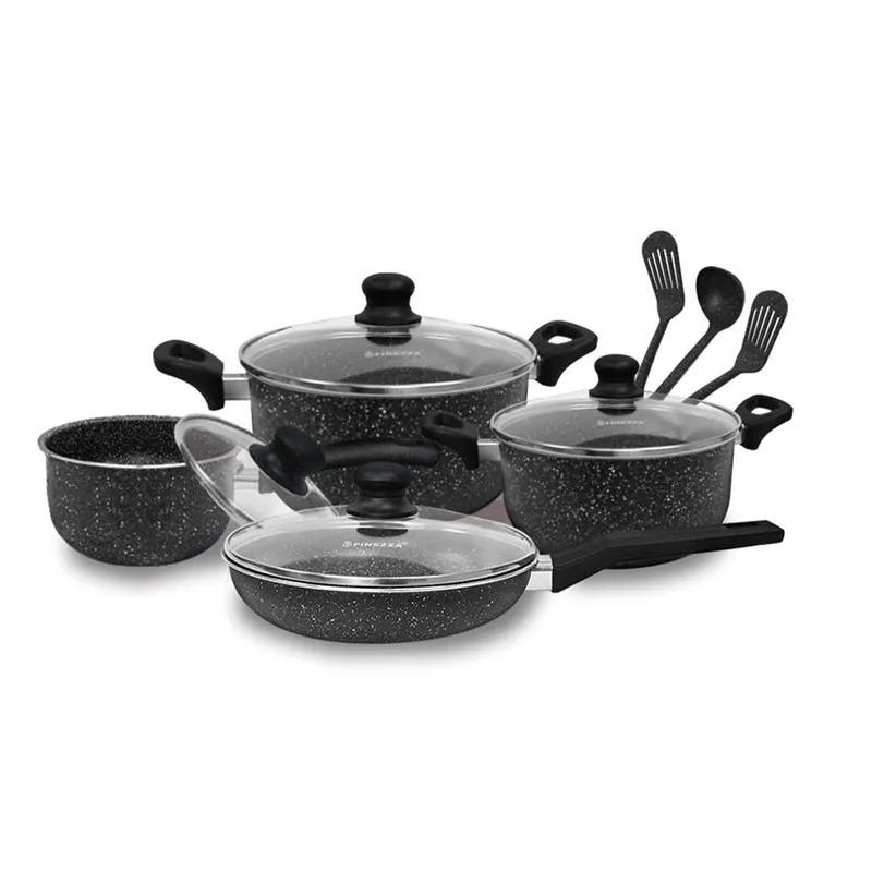 FINEZZA - Juego de ollas antiadherente 11PZAS FZ X1705M Negro