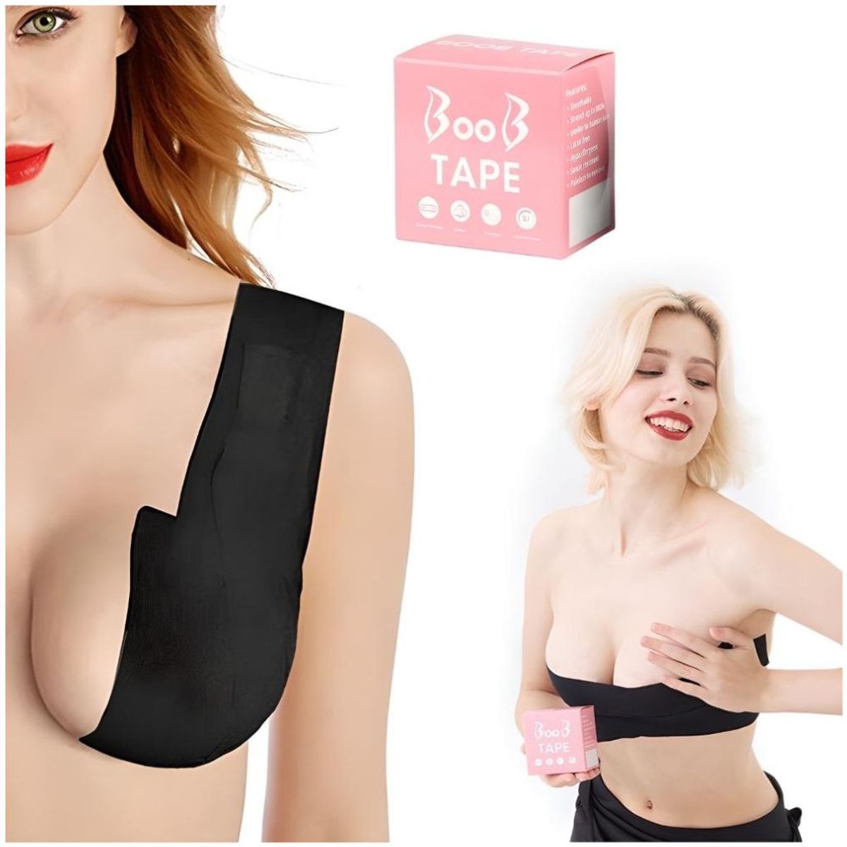 MINARI - Boob Tape Cinta Brasier Sujetador Invisible Levanta Busto Negro 123B