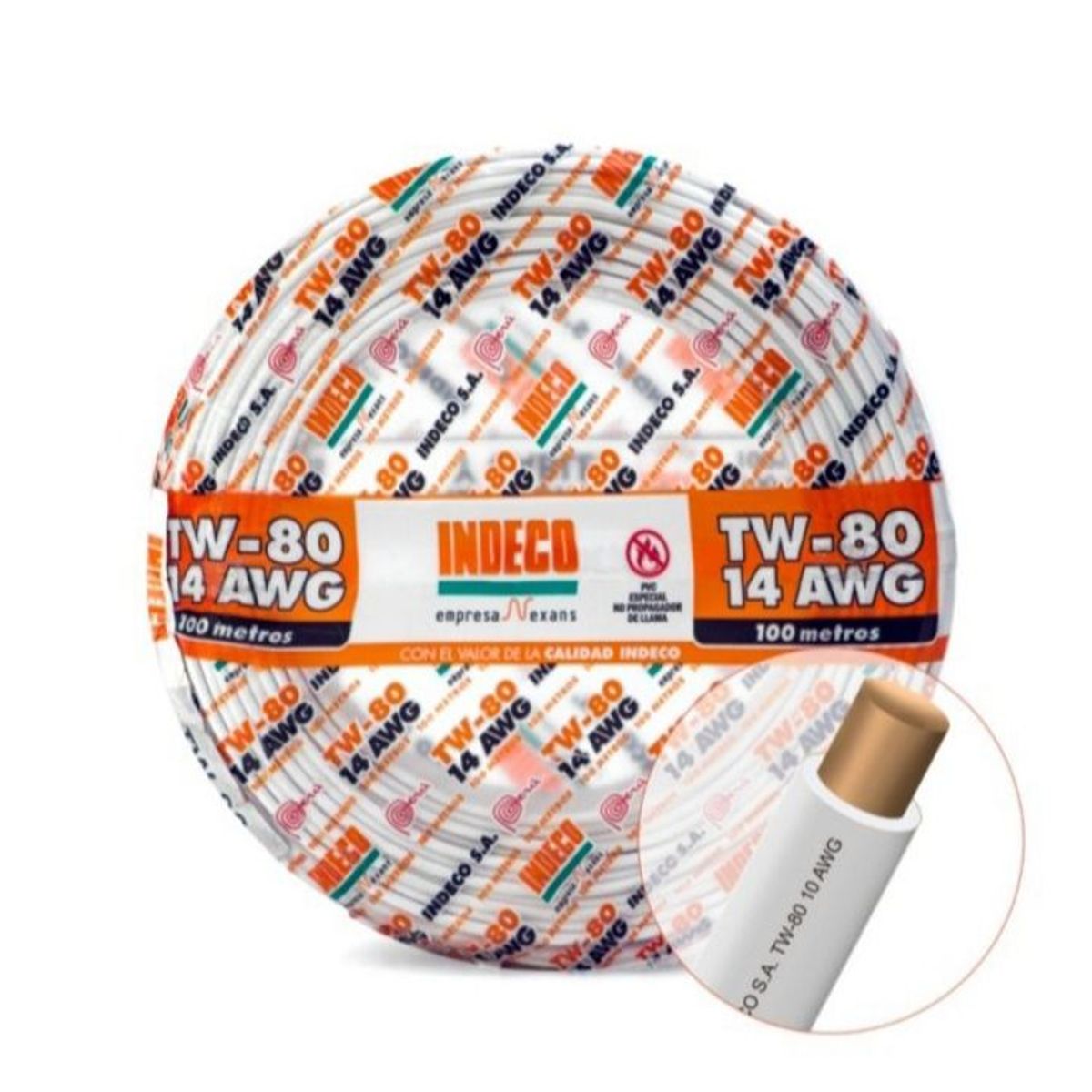 INDECO - CABLE TW-80 PLUS 450/750V 14 AWG INDECO - BLANCO
