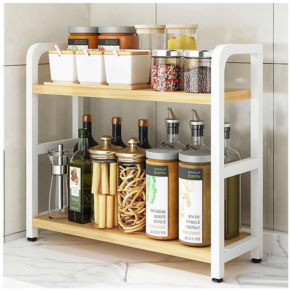 KELLER - Estante Organizador de Condimentos de Cocina 2 Niveles MY6