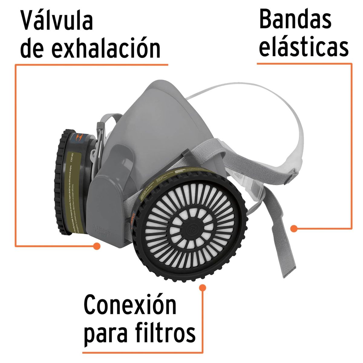 TRUPER - Respirador profesional con cartuchos multigas Truper
