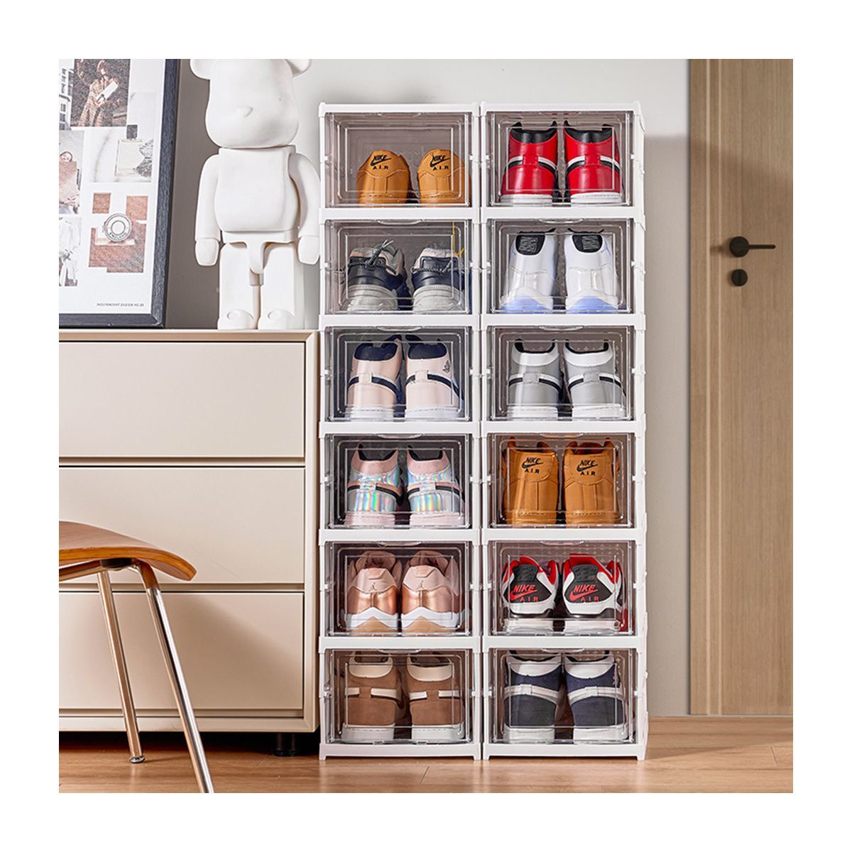 GRETAIL - Organizador Zapateras De 6 niveles Para Zapatos Plegable Acrílico Armable