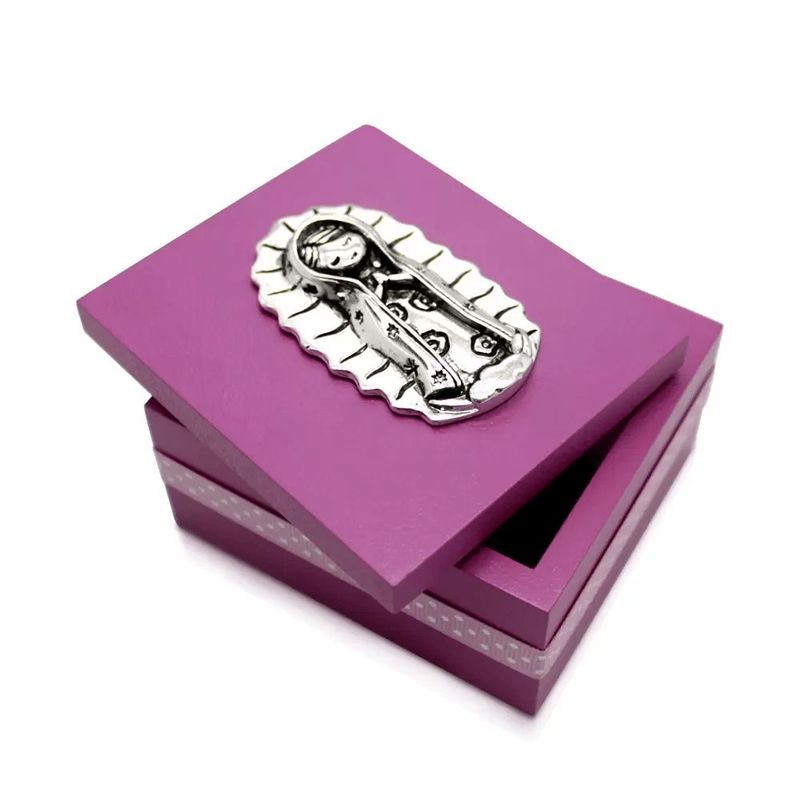 ARGENTARIA - Caja Fucsia Virgen de Guadalupe - Plaqué y Madera