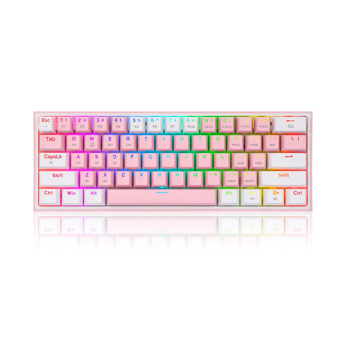 REDRAGON - Teclado Redragon Fizz Pro Wireless Spanish K616-rgb-pw Pink