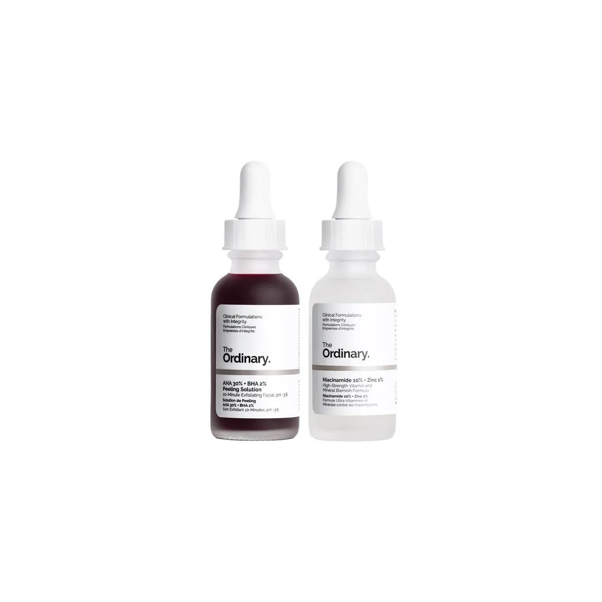 THE ORDINARY - PACK Niacinamide 10% + Zinc 1% + AHA 30% + BHA 2% Peeling Solution - Antiacné The Ordinary 30 ml